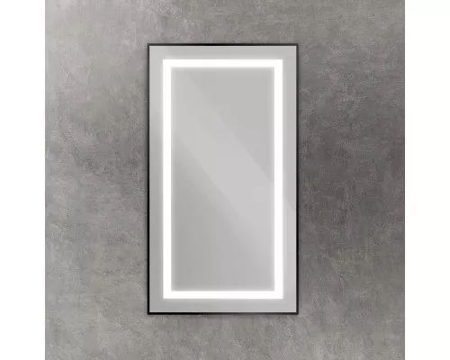 Зеркало в алюминиевой раме со встроенным светильником BelBagno SPC-KRAFT-500-900-SENS-NERO