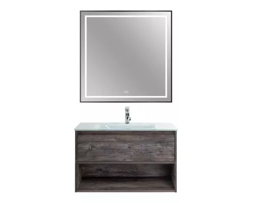 Зеркало в раме с подсветкой сенсорным выкл. и подогревом BelBagno SPC-KRAFT-800-800-LED-TCH-WARM-NERO