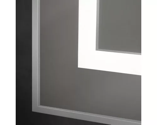 Зеркало в алюминиевой раме со встроенным светильником BelBagno SPC-KRAFT-800-800-SENS-AL