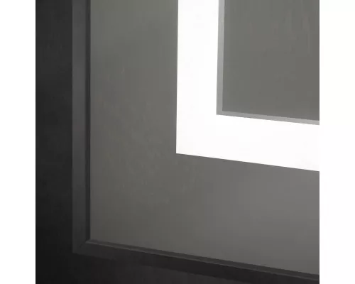 Зеркало в алюминиевой раме со встроенным светильником BelBagno SPC-KRAFT-1400-800-SENS-NERO
