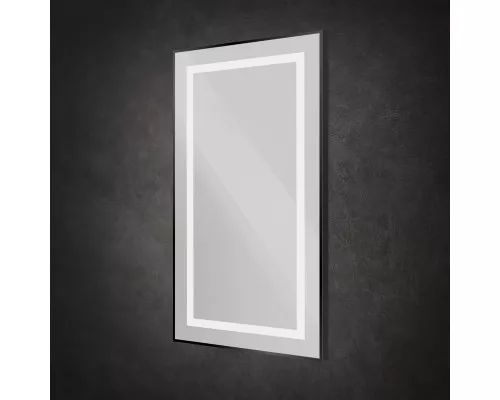 Зеркало в алюминиевой раме со встроенным светильником BelBagno SPC-KRAFT-500-900-SENS-NERO