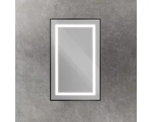 Зеркало в алюминиевой раме со встроенным светильником BelBagno SPC-KRAFT-500-800-SENS-NERO