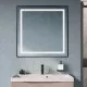 Зеркало в алюминиевой раме со встроенным светильником BelBagno SPC-KRAFT-800-800-SENS-NERO