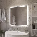 Зеркало 800x800x30мм со встроенной разноцветной подсветкой RGB и сенсорным выключателем CEZARES CZR-SPC-MC-800-800-RGB-TCH
