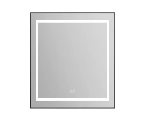 Зеркало в алюминиевой раме с сенсорным выключателем подогревом BelBagno SPC-KRAFT-685-885-TCH-WARM-NERO