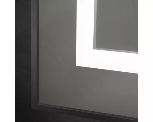 Зеркало в алюминиевой раме со встроенным светильником BelBagno SPC-KRAFT-1200-800-SENS-NERO
