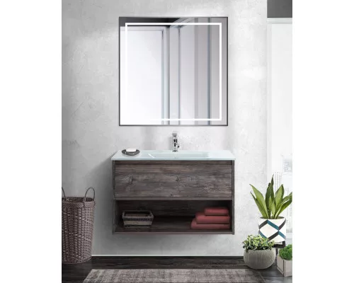 Зеркало в раме с подсветкой сенсорным выкл. и подогревом BelBagno SPC-KRAFT-800-800-LED-TCH-WARM-NERO