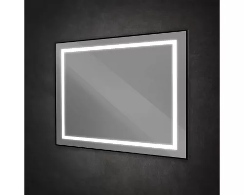 Зеркало в алюминиевой раме со встроенным светильником BelBagno SPC-KRAFT-1000-800-SENS-NERO