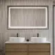 Зеркало в алюминиевой раме со встроенным светильником BelBagno SPC-KRAFT-1400-800-SENS-NERO