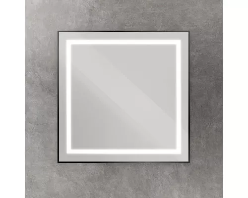 Зеркало в алюминиевой раме со встроенным светильником BelBagno SPC-KRAFT-800-800-SENS-NERO