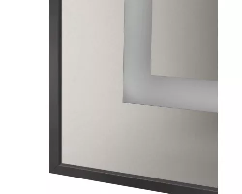 Зеркало в алюминиевой раме со встроенным светильником BelBagno SPC-KRAFT-1400-800-SENS-NERO