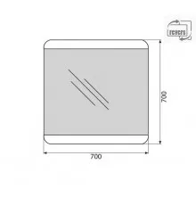 Зеркало BelBagno SPC-CEZ-700-700-LED-BTN