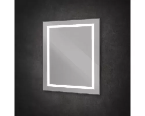 Зеркало в алюминиевой раме со встроенным светильником BelBagno SPC-KRAFT-800-800-SENS-NERO