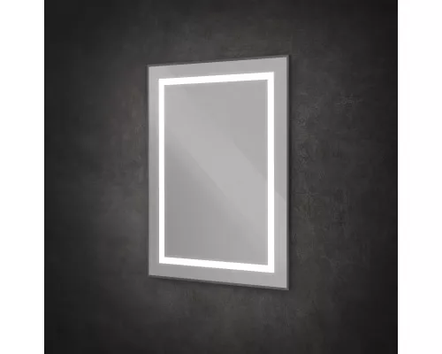 Зеркало в алюминиевой раме со встроенным светильником BelBagno SPC-KRAFT-600-800-SENS-NERO