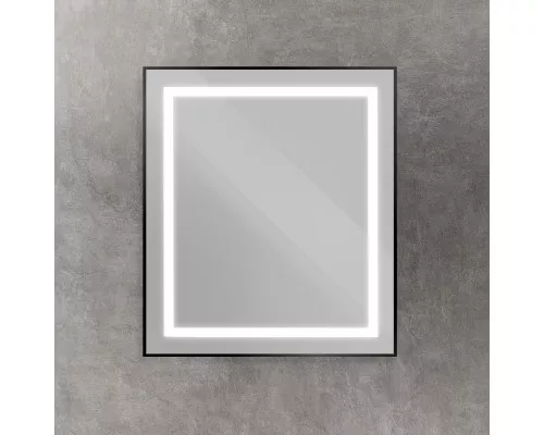 Зеркало в алюминиевой раме со встроенным светильником BelBagno SPC-KRAFT-700-800-SENS-NERO