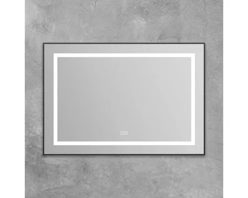 Зеркало в алюминиевой раме с сенсорным выключателем подогревом BelBagno SPC-KRAFT-985-685-TCH-WARM-NERO