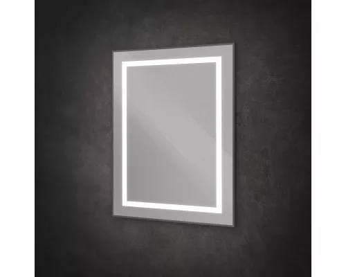 Зеркало в алюминиевой раме со встроенным светильником BelBagno SPC-KRAFT-700-800-SENS-NERO