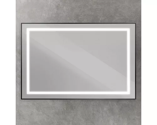Зеркало в алюминиевой раме со встроенным светильником BelBagno SPC-KRAFT-1200-800-SENS-NERO