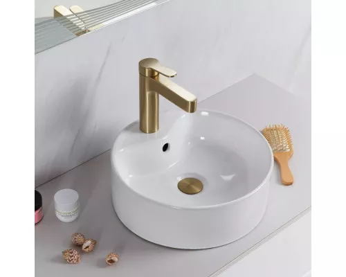 Раковина накладная керамическая круглая 370х370х130мм BelBagno BB1400