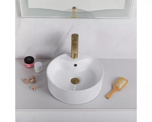 Раковина накладная керамическая круглая 370х370х130мм BelBagno BB1400