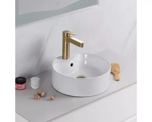 Раковина накладная керамическая круглая 370х370х130мм BelBagno BB1400