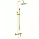 Душевая стойка со смесителем для верхнего и ручного душа BelBagno UNO-DOCM-ORO