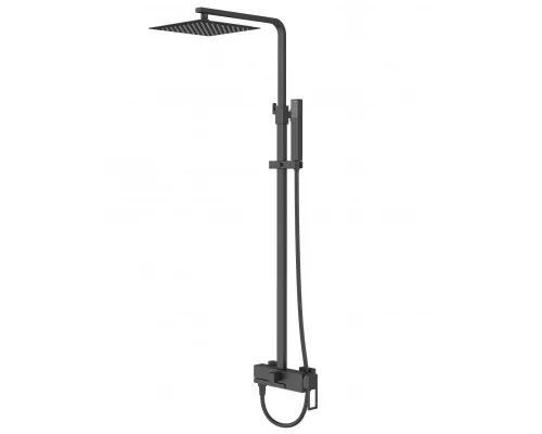 Душевая стойка со смесителем для ванны верхним и ручным душем BelBagno LUCE LUC-VSCM-NERO