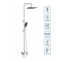 Душевая стойка со смесителем и изливом BelBagno DUE-VSCM-CRM, хром глянцевый
