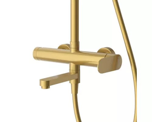 Душевая стойка со смесителем и изливом, душевым шлангом, верхним, ручным душем CEZARES STYLUS-CVD-BORO