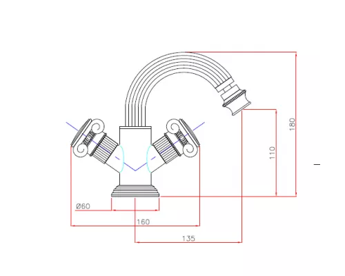 Смеситель на биде Cezares OLIMP-BS2-01-M