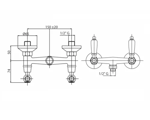 Смеситель для душа с ручным душем CEZARES FIRST-D-02-Bi
