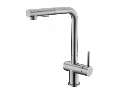 Смеситель для кухни с выдвижным изливом двухрежимный нержавеющая сталь BelBagno BB-LAM35-IN
