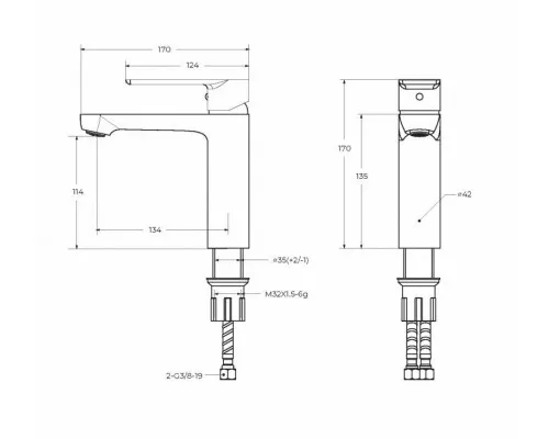Смеситель для раковины CEZARES STYLUS-LS-NOP