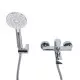 Смеситель для ванны и душа в комплекте с ручным душем, шлангом и держателем BelBagno AURORA-VASM-CRM
