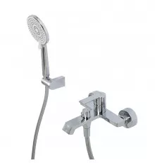 Смеситель для ванны и душа в комплекте с ручным душем, шлангом и держателем BelBagno AURORA-VASM-CRM