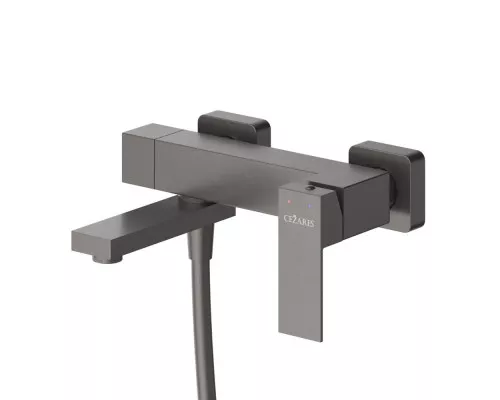 Смеситель для ванны и душа в комплекте с ручным душем, шлангом и держателем CEZARES SLIDER-VD-GM