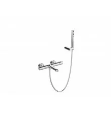Смеситель для ванны и душа в комплекте с ручным душем, шлангом и держателем BelBagno UNO-VASM/DFS-CRM