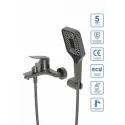 Смеситель для ванны и душа BelBagno DUE-VASM-GM, оружейная сталь
