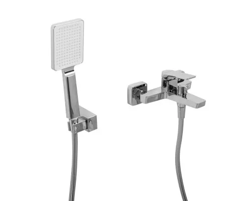 Смеситель для ванны и душа в комплекте с ручным душем, шлангом и держателем BelBagno ARDENTE-VASM-CRM