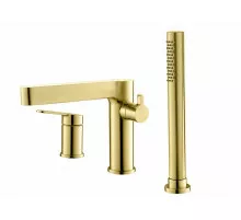 Смеситель на борт ванны с выдвижным ручным душем DELTA DEL-BVD3-BORO брашированное золото