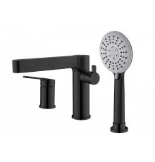 Смеситель на борт ванны с выдвижным ручным душем DELTA DEL-BVD3-NERO чёрный матовый