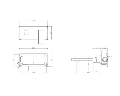 Встраиваемый смеситель для раковины BelBagno ROMANO ROM-BLM-CRM