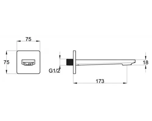 Излив для ванны CARIN CAR-BC-CRM