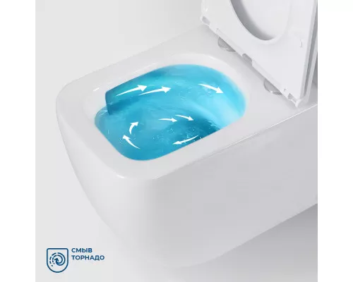 Унитаз-компакт безободковый с сиденьем и смывом TORNADO BelBagno LUCE-TOR BB2197CP-TOR/SC/BB2197T