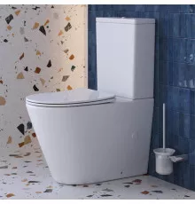 Унитаз-компакт безободковый с сиденьем и смывом TORNADO BelBagno FLAY-R BB2149CP-TOR/SC + BB2149T