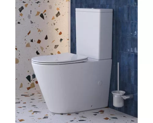 Унитаз-компакт безободковый с сиденьем и смывом TORNADO BelBagno FLAY-R BB2149CP-TOR/SC + BB2149T