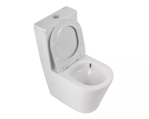 Унитаз-компакт безободковый с сиденьем и смывом TORNADO BelBagno FLAY-R BB2149CP-TOR/SC + BB2149T