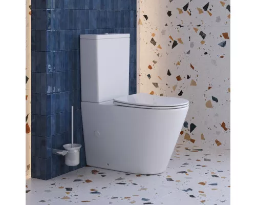 Унитаз-компакт безободковый с сиденьем и смывом TORNADO BelBagno FLAY-R BB2149CP-TOR/SC + BB2149T