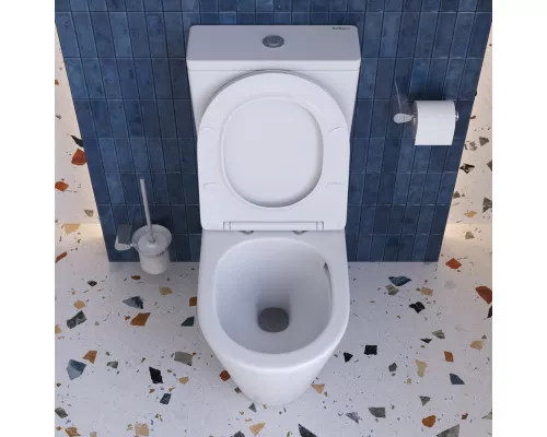 Унитаз-компакт безободковый с сиденьем и смывом TORNADO BelBagno FLAY-R BB2149CP-TOR/SC + BB2149T