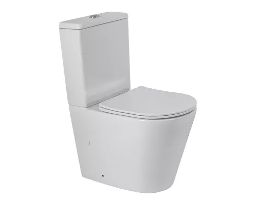 Унитаз-компакт безободковый с сиденьем и смывом TORNADO BelBagno FLAY-R BB2149CP-TOR/SC + BB2149T